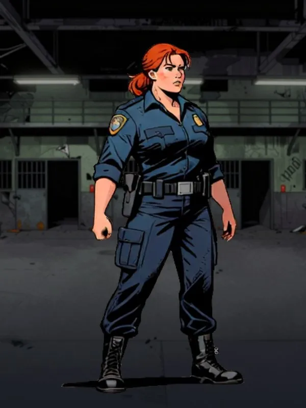 The Cop, a red-haired police officer in a navy uniform.
