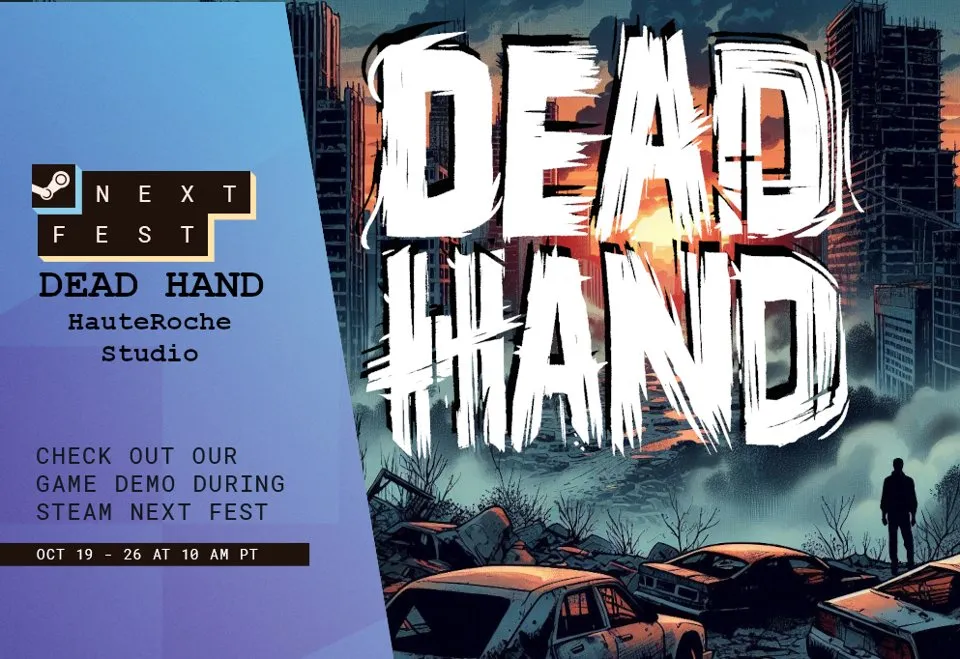 Steam Next Fest banner for Dead Hand, October 19 to 26.