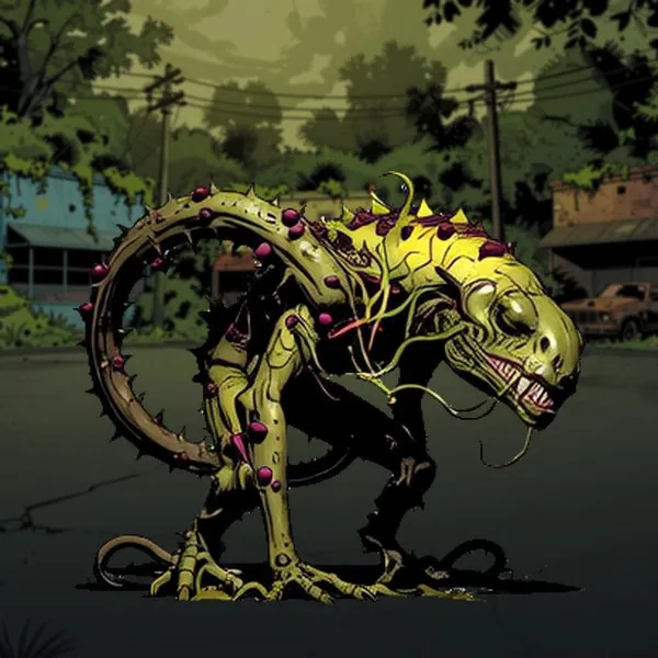 A parasitic bramble creature covered in thorns.